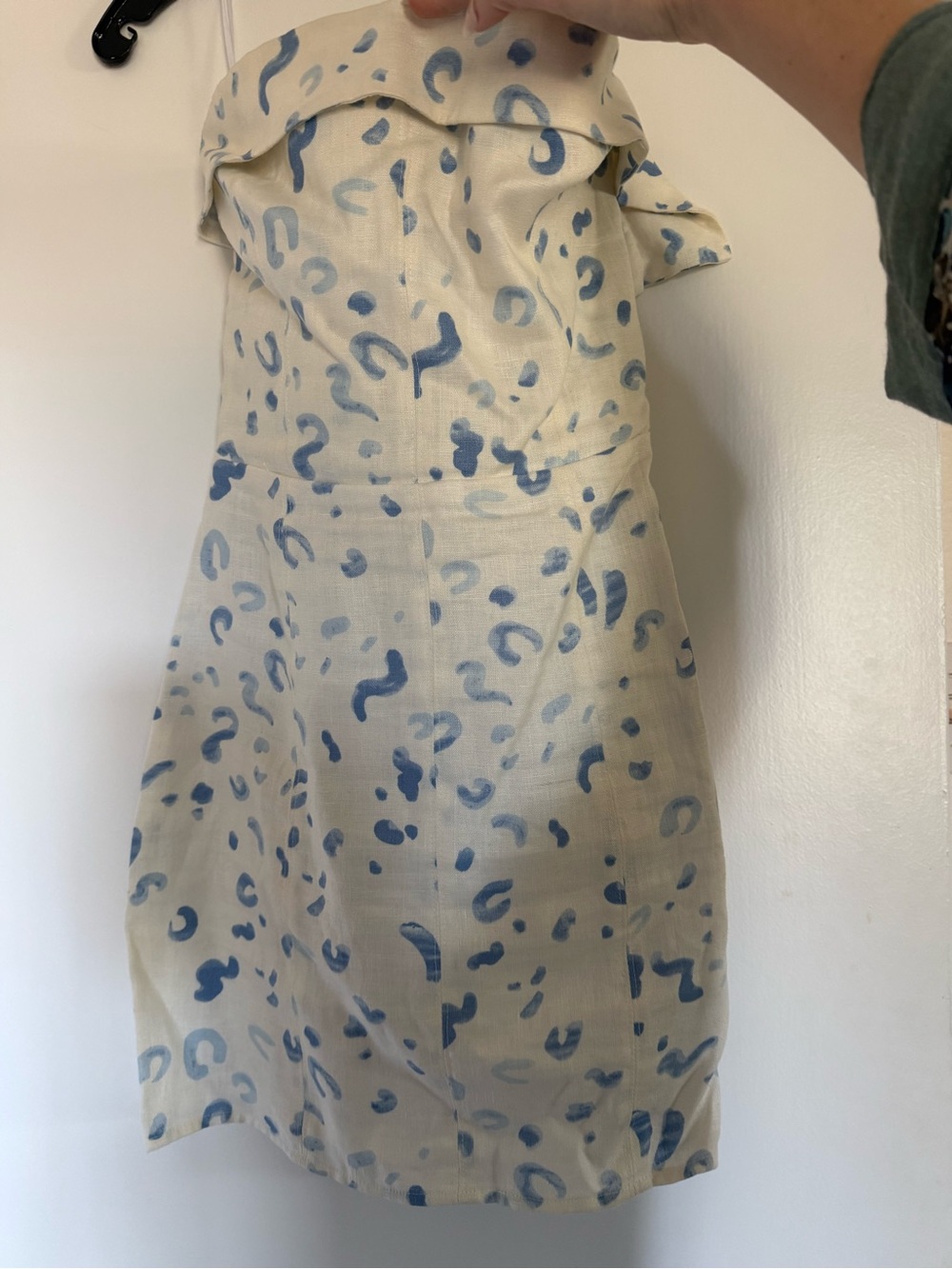Reformation linen strapless mini dress